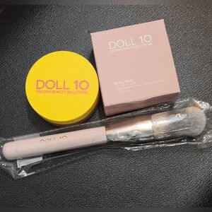 Doll 10 Doll Skin™Yellow Brightening Treatment Powder and Doll 10 Makeup Brush